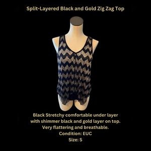 Shimmery Black and Gold Tank Top